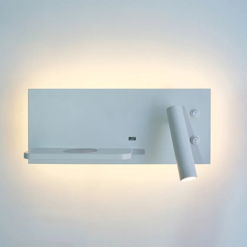 Charge & Shine: LED Wall Lamp with Wireless Charging