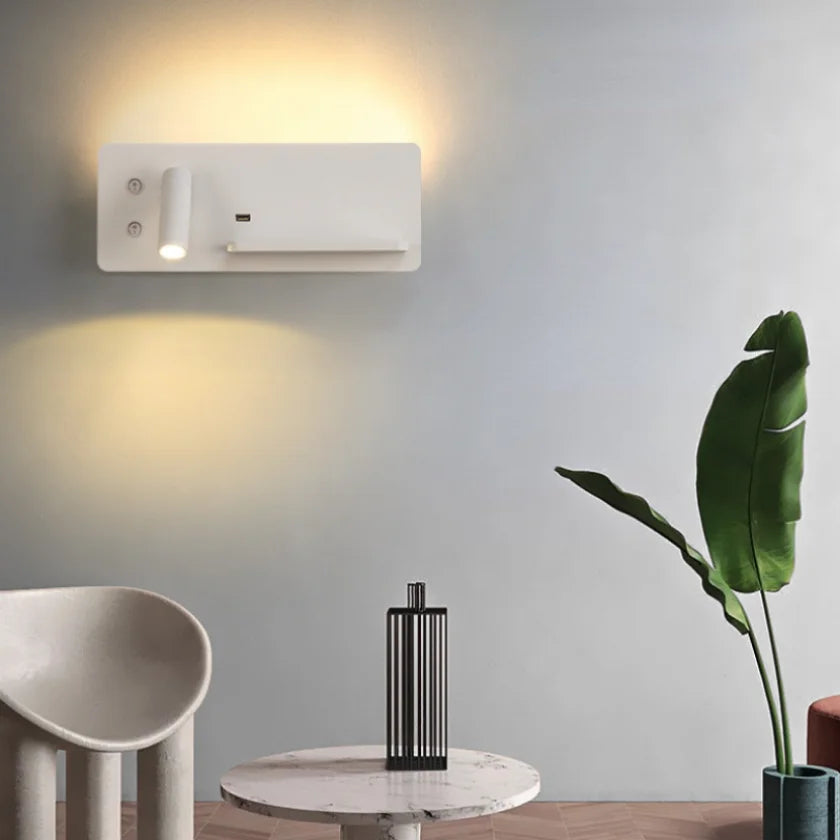 Charge & Shine: LED Wall Lamp with Wireless Charging