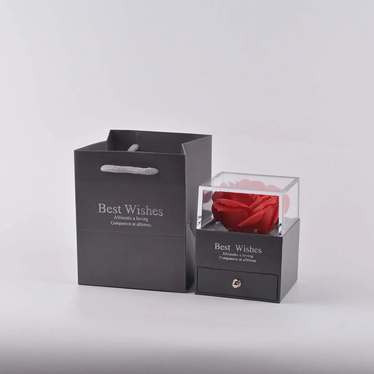Eternal Love: Zircon Necklace & Preserved Flower Gift Set