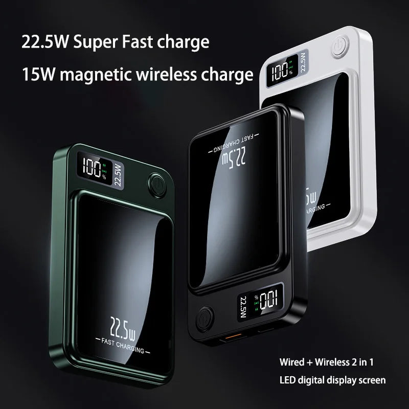 MagnaCharge Pro: 300000mAh Magnetic Wireless Power Bank with PD 20W Fast Charging