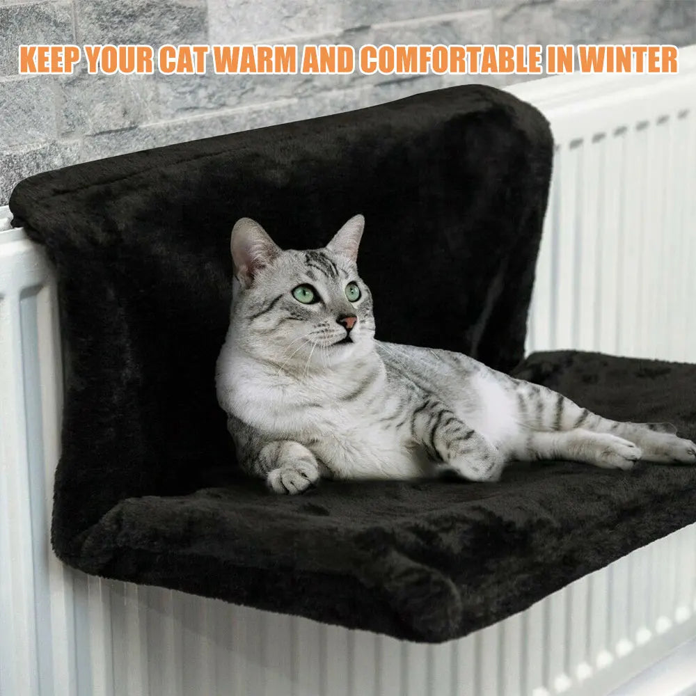 Cozy Perch: Removable Cat Hammock for Radiator or Bench
