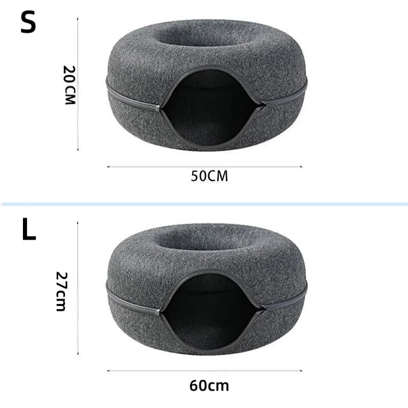 Cozy Cave: Scratch-Resistant Cat Tunnel Bed