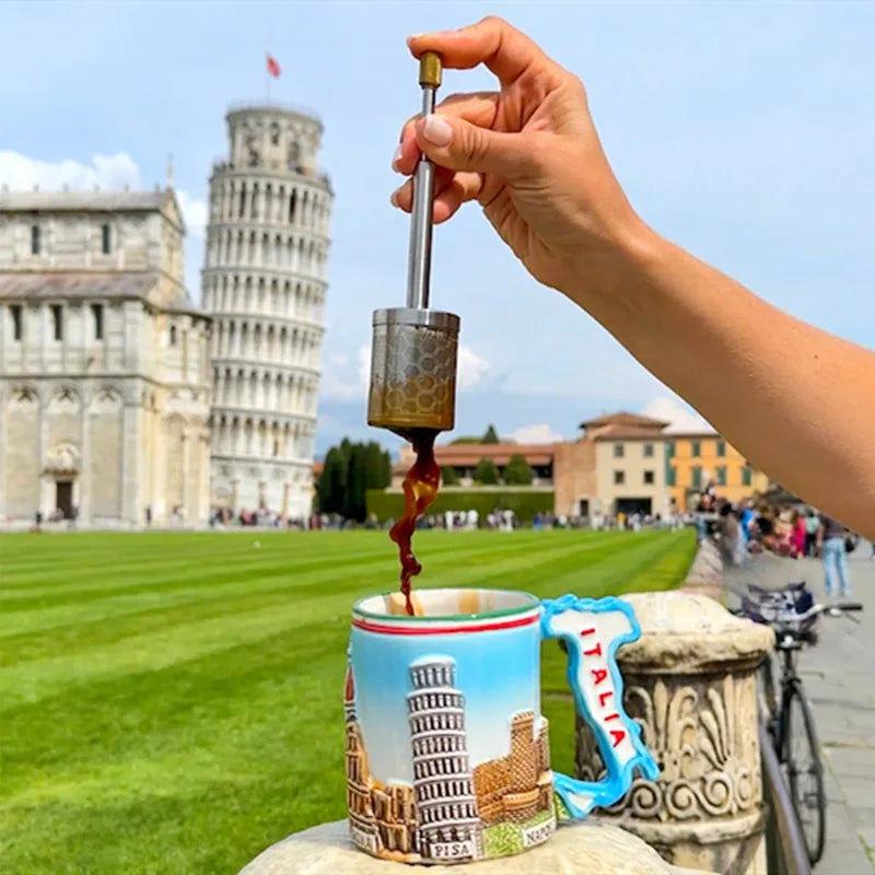 Press & Brew: Stainless Steel Coffee Infuser with Spring Drive