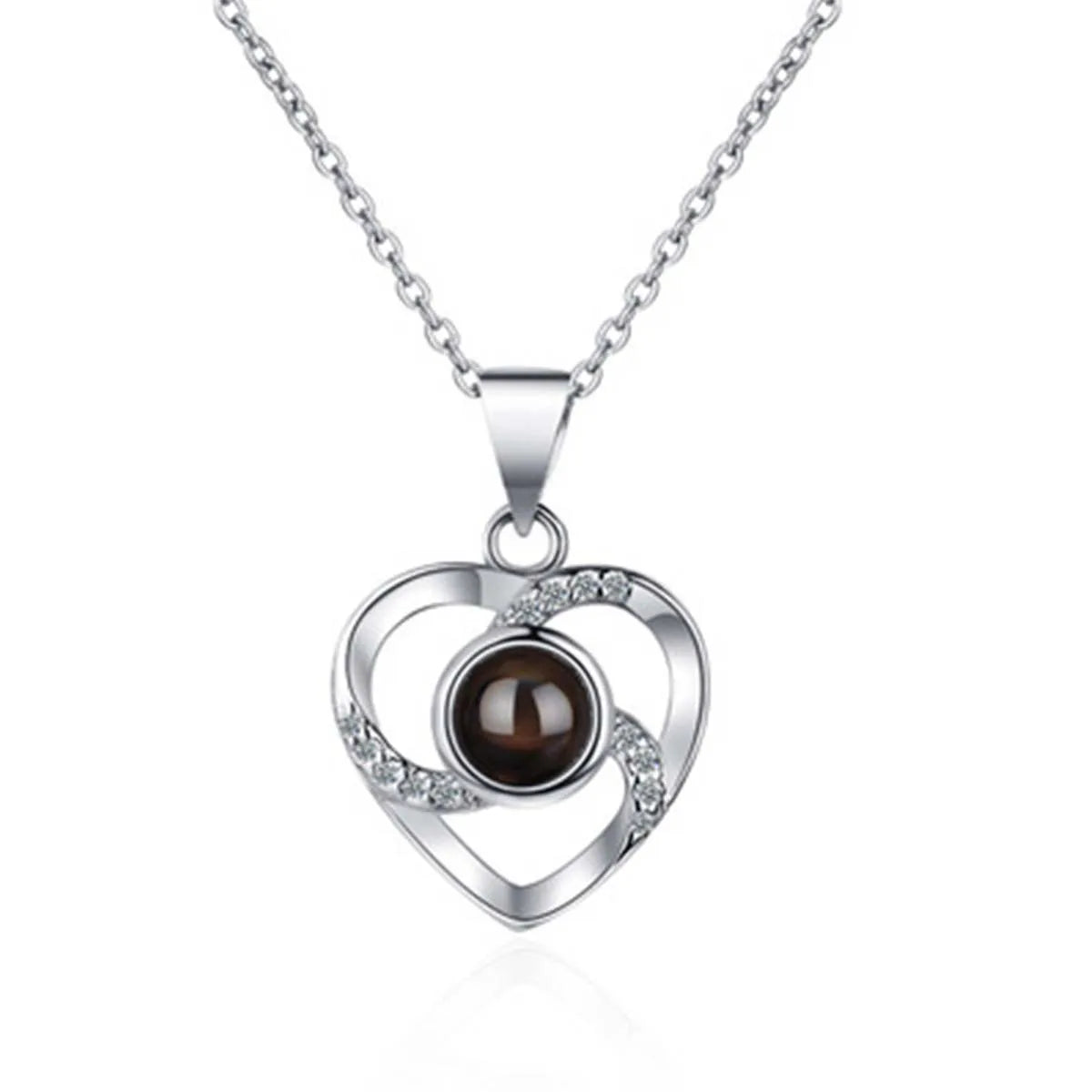 Eternal Love: Zircon Necklace & Preserved Flower Gift Set