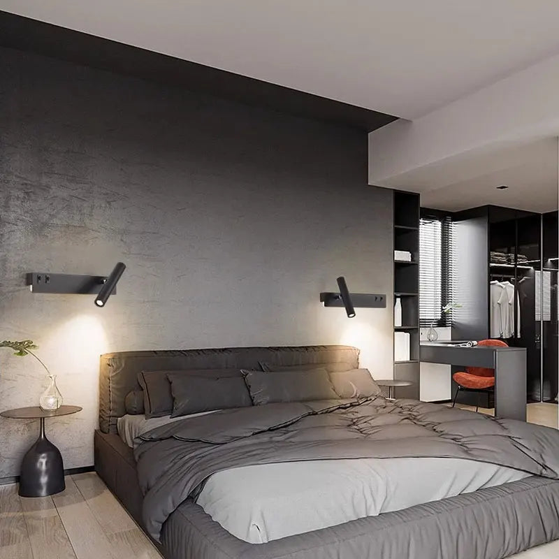 NordicFocus: Adjustable LED Wall Light for Reading