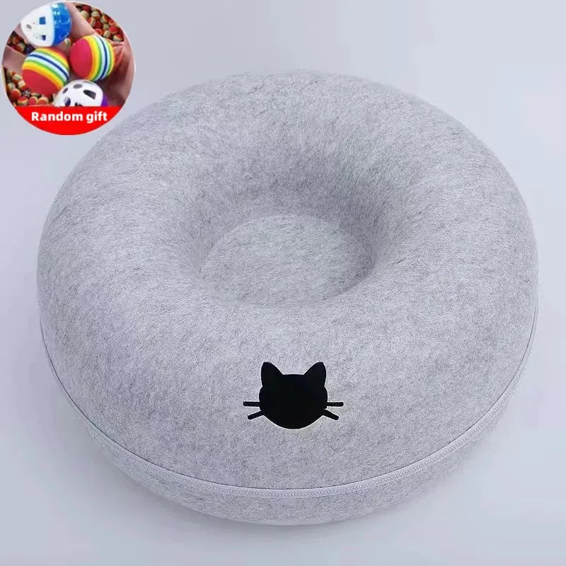 Cozy Cave: Scratch-Resistant Cat Tunnel Bed