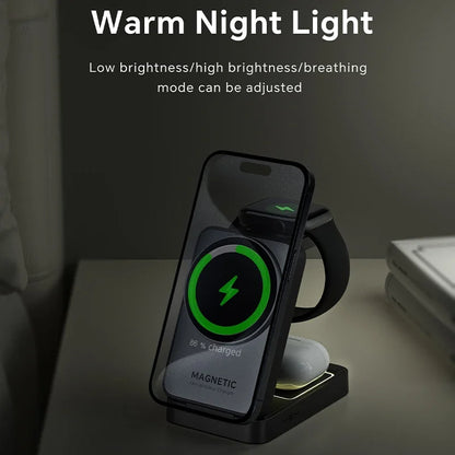 MagTri: 3-in-1 Magnetic Wireless Charging Stand