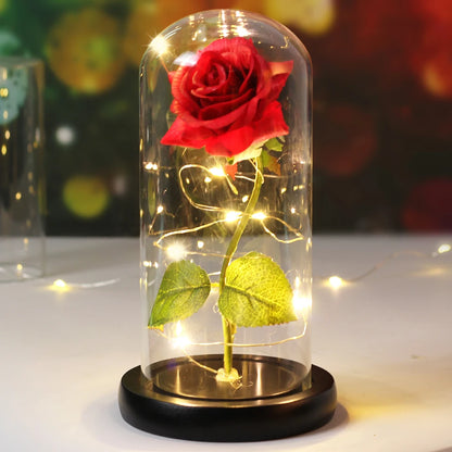 Galaxy Bloom: Enchanted LED Rose in Glass Dome