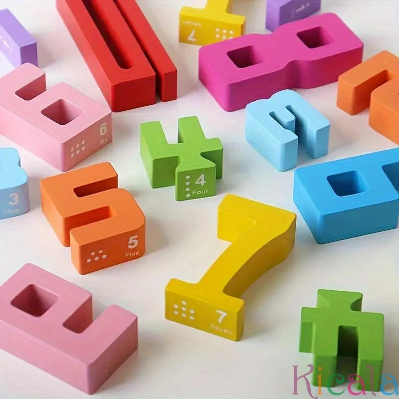 Rainbow Stackers:  Wooden Building Blocks for Colourful Learning