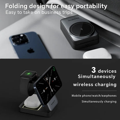 MagTri: 3-in-1 Magnetic Wireless Charging Stand