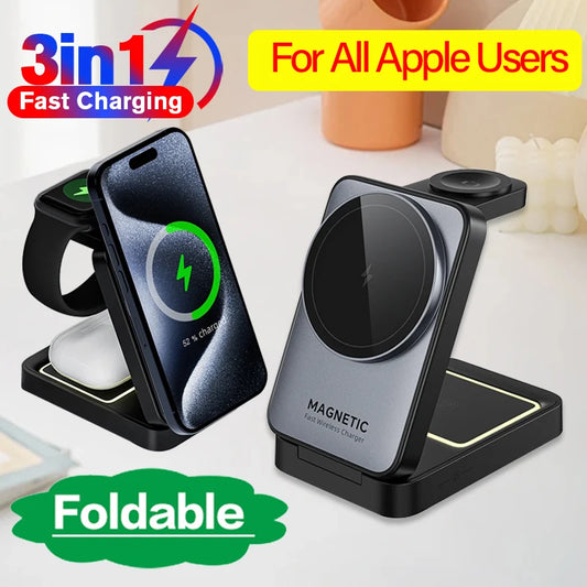 MagTri: 3-in-1 Magnetic Wireless Charging Stand