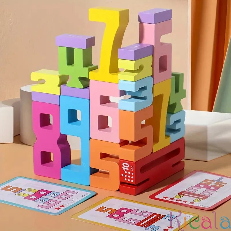 Rainbow Stackers:  Wooden Building Blocks for Colourful Learning