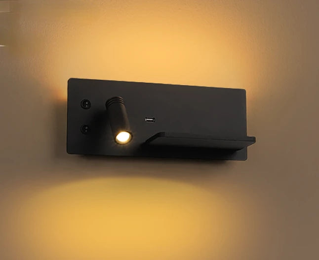 Charge & Shine:  LED Wall Lamp with Wireless Charging