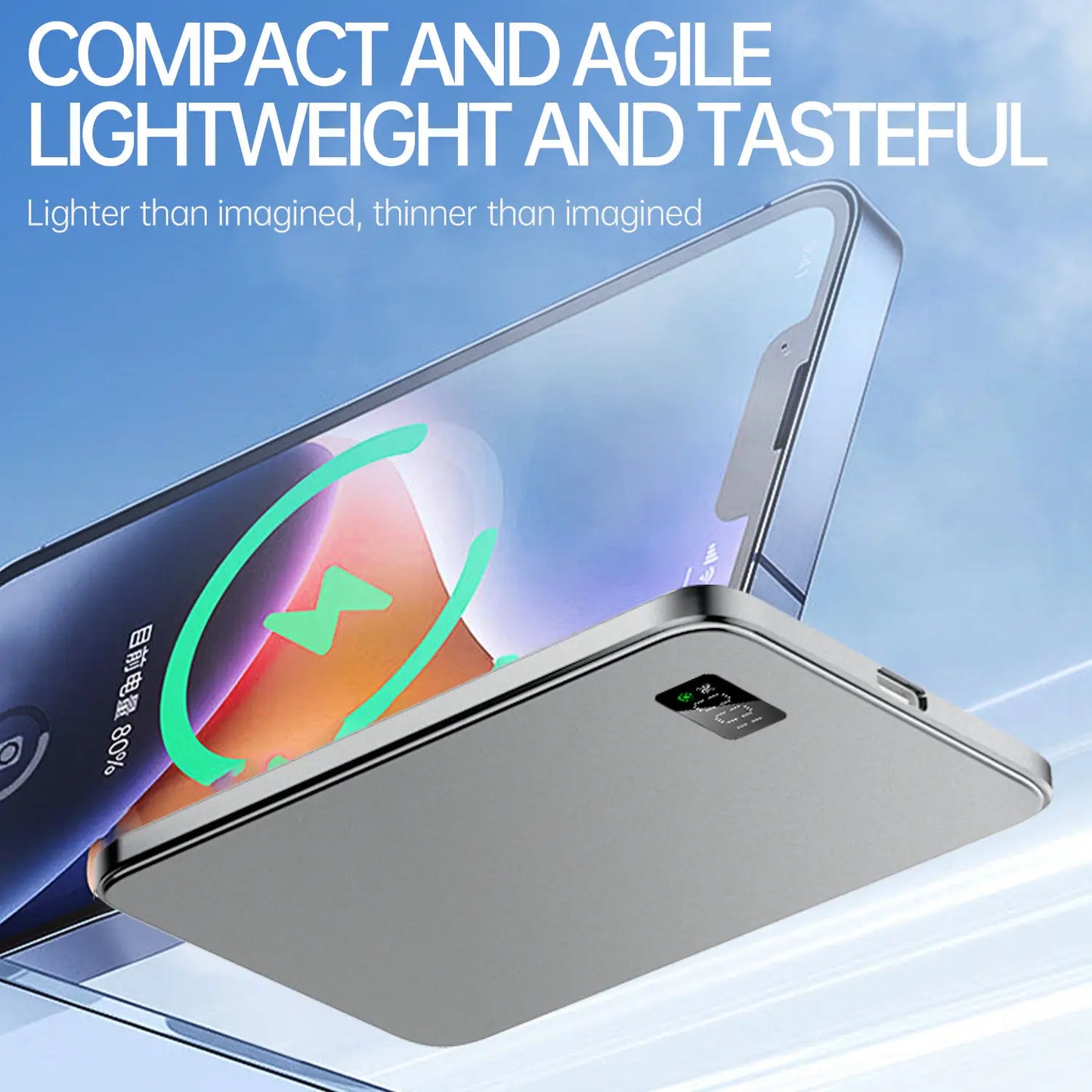 SlimPower: Ultra-Thin Magnetic Wireless Power Bank with LED Display