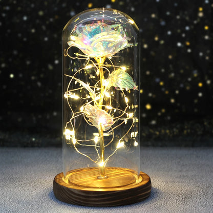 Galaxy Bloom: Enchanted LED Rose in Glass Dome