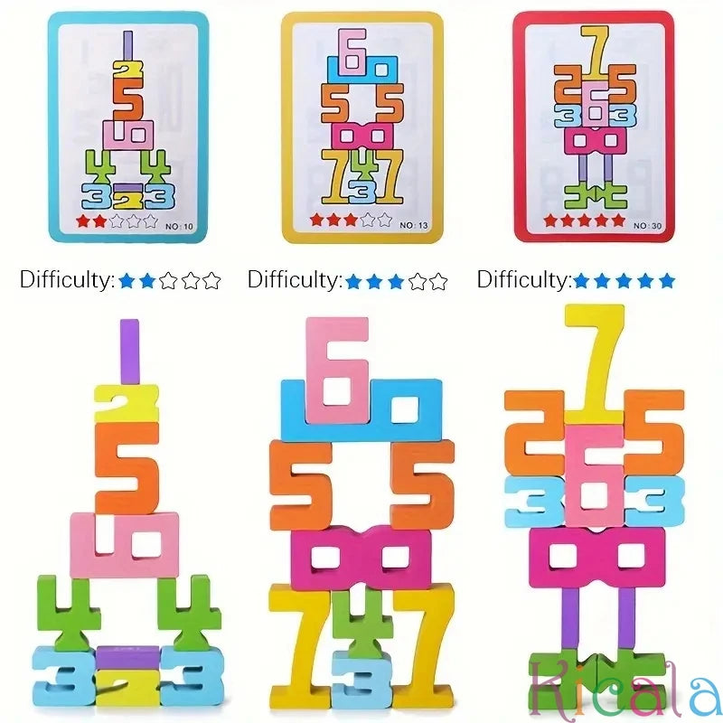 Rainbow Stackers:  Wooden Building Blocks for Colourful Learning