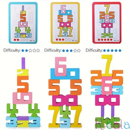 Rainbow Stackers:  Wooden Building Blocks for Colourful Learning